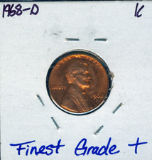 1968-D Lincoln Cent Finest Grade Quality Red US-1C #30