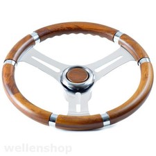 Echtholz Teak & Edelstahl Bootslenkrad Nabe Boot Lenkrad Steuerrad Schiff Yacht