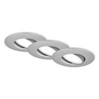 LED Einbaustrahler Bad 3Er Set IP65 Wasserfest Dimmbar Schwenkbar Silberfarbig