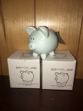 PIGGY BANK Ceramic Baby Blue 5x4 1/2