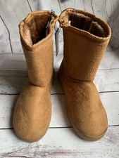 Bebe Girls Sz 3 Faux Fur Lined Brown Boots