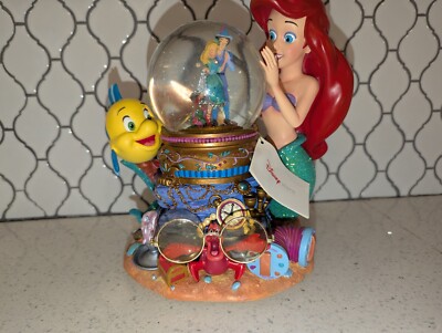 Disney The Little Mermaid Ariel Flounder ''Under the Sea'' Musical Snow Globe, NEW