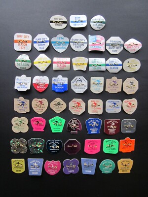 52 YEARS SURF CITY NEW JERSEY SEASONAL BEACH BADGES/TAGS | eBay
