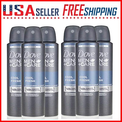 Dove Spray Men+Care Cool Fresh Antiperspirant Deodorant Spray 150ml x 6 Pack