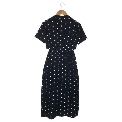 knee length dresses for ladies Kid's Navy Polka Dot Dress main image 0