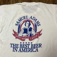 Vintage Samuel Adams Beer T Shirt Size Medium 1990s Single Stitch Alcohol Brand