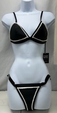 Bondi Born Babe Ladies Swimwear Beach Fit 2 Piece Size- 6  8 US Pitch Black