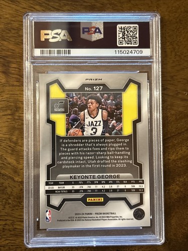 2023 Panini Prizm Keyonte George Rookie RC King Snake Gold Snakeskin PSA 10 Gem - Picture 2 of 2
