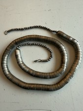 Vtg Snake Necklace Native American Style Southwest Silver Tone Cap Bead Long