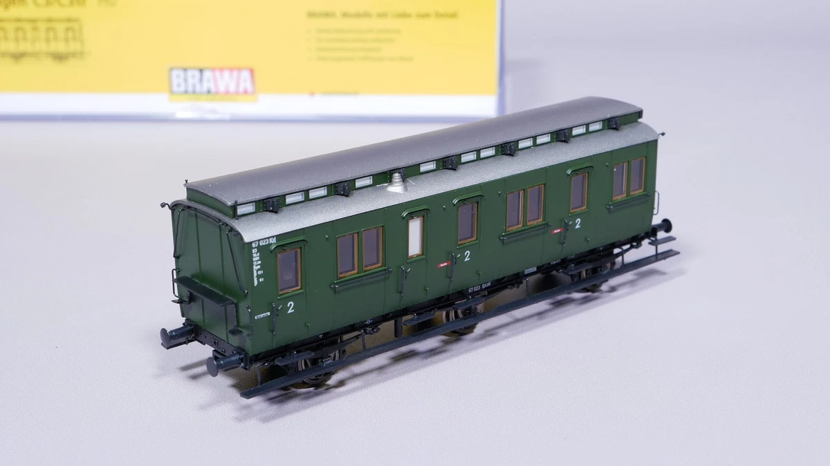 H0 DC Brawa 45460 Abteilwagen 2. Kl. B3 67 023 Ksl DB OVP #YÜ_1130