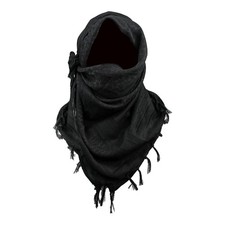 LOOGU Shemagh Tactical Scarf Arab Wrap with Tassel One Size, Black 