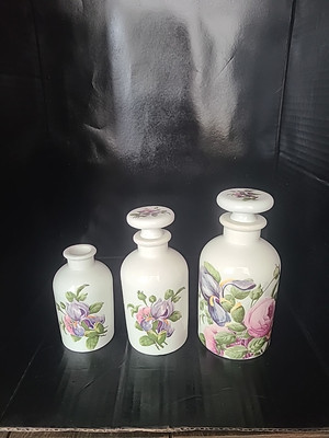 3 Vintage Porcelain  De Paris Perfume Bottle Iris Blossom