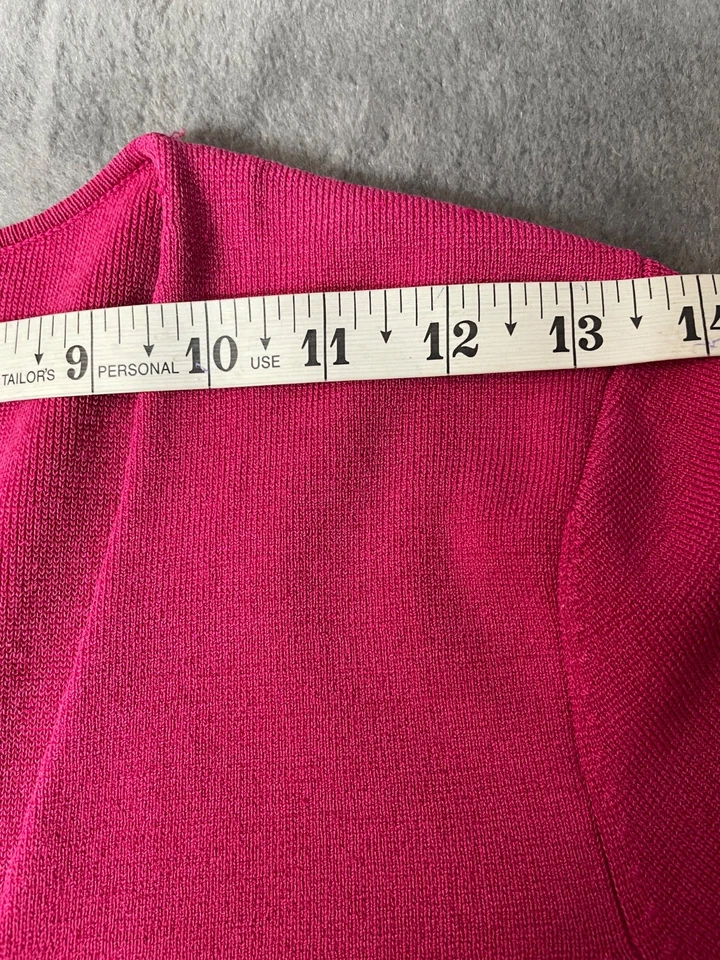 Conjunto Suéter Sigrid Olsen M Tank L Mujer Fucsia Rosa Tono Plata Cierre Barra Foto 3 de 4