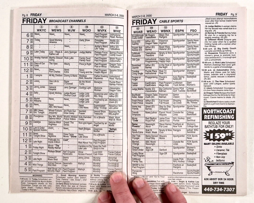 2000 Mar 2-8 SUNSTATIONS regional tv guide magazine CLEVELAND AREA "Grapevine" - Image 4 of 4