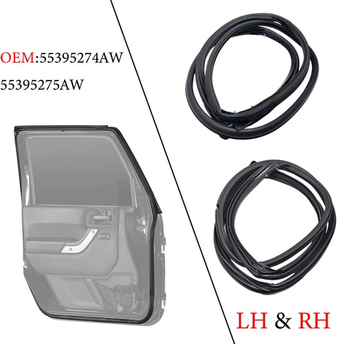 1 Pair For Jeep Wrangler 2007-2018 Car Front Door Weatherstrip Seal Gasket LH+RH