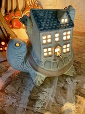  1970s Shelf Pottery Halifax stoneware TORTOISE HOUSE FAIRY TALE table lamp 