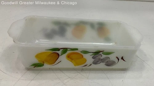 Anchor Hocking Fruit Pattern Vintage Round & Rectangular Glass Dishes