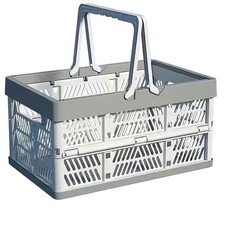 UShioart Collapsible Crate Milk Crates for Storage Plastic shopping White