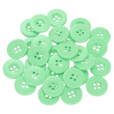 30pcs 28L Sewing Buttons 11/16" Resin Round Flat 4-Hole Craft Buttons, Green