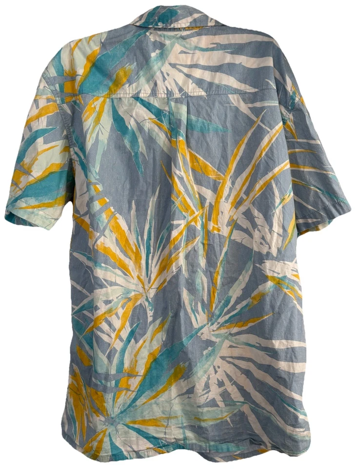 Camisa Hawaiana O'Neill L Ajuste Estándar Azul Amarillo Floral Manga Corta Abotonada Foto 2 de 4