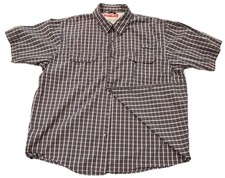 Wrangler Shirt Men s XL Dress Black Plaid Short Sleeve Collared Button Up Vented