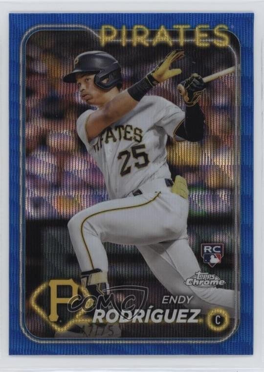 2024 Topps Chrome Blue Wave Refractor 47/75 Endy Rodriguez Rodríguez #295 b4d