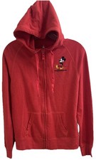 DISNEY PARKS WM/M Authentic WALT DISNEY WORLD Mickey Mouse Red Full Zip Hoodie