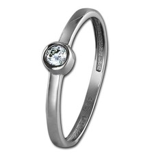 GoldDream Stein Zirkonia Ring weiß Damen Gr. 56 Weißgold 8 Karat GDR509J56