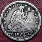New Listing1854 Seated Liberty Quarter 25c VF - XF Details #102230