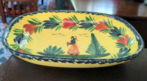 HB Quimper France Soap Candy Serving Dish Folk Art Made in France