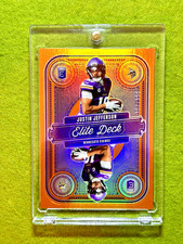 Justin Jefferson ORANGE PRIZM # /199 ELITE DECK CARD 2025 Panini Donruss VIKINGS