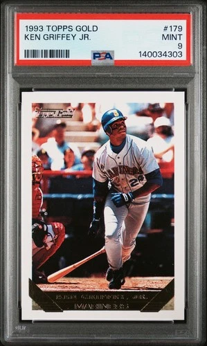 1993  TOPPS GOLD  179  KEN GRIFFEY JR,   MARINERS  HOF,   PSA 9,   SUPERB!!!!