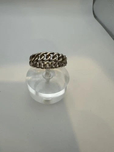 VTG Sterling Silver .925 Made in Mexico CHAIN LINK-ring size 10.75, grams -5.2