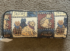 TOTES FRIENDLY FELINES KITTY CAT DESIGN ZIPPER COSMETIC/MAKE UP BAG