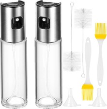 CUESVAP 2PCS Oil Spray Bottle, 100ml Glass Olive Oil Sprayer Misto for Air Frye