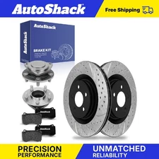 Front Drilled Slotted Brake Rotors Pads Hubs for Dodge Charger Challenger