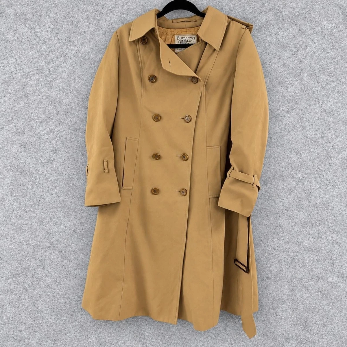 Vintage 1980s Burberry London Double Breasted Beige Trench Coat Size L