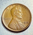 1919 NO MINT MARK Lincoln WHEAT Cent in Good Condition Very RARE coin!