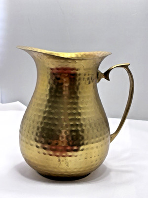 Beautiful Gold Hammered Metal Pitcher