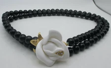 VTG K.J.L. FOR AVON MIDNIGHT ROSE NECKLACE 17" - KENNETH JAY LANE