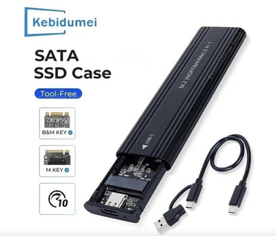 SATA M.2 SSD Gehäuse USB-C 5Gbps - Aluminium externes Case 2230 - 2280