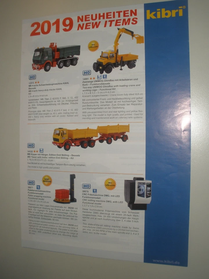 Kibri 2019 Neuheiten  Prospekt  Modellbahnzubehör Katalog - Bild 1 von 1