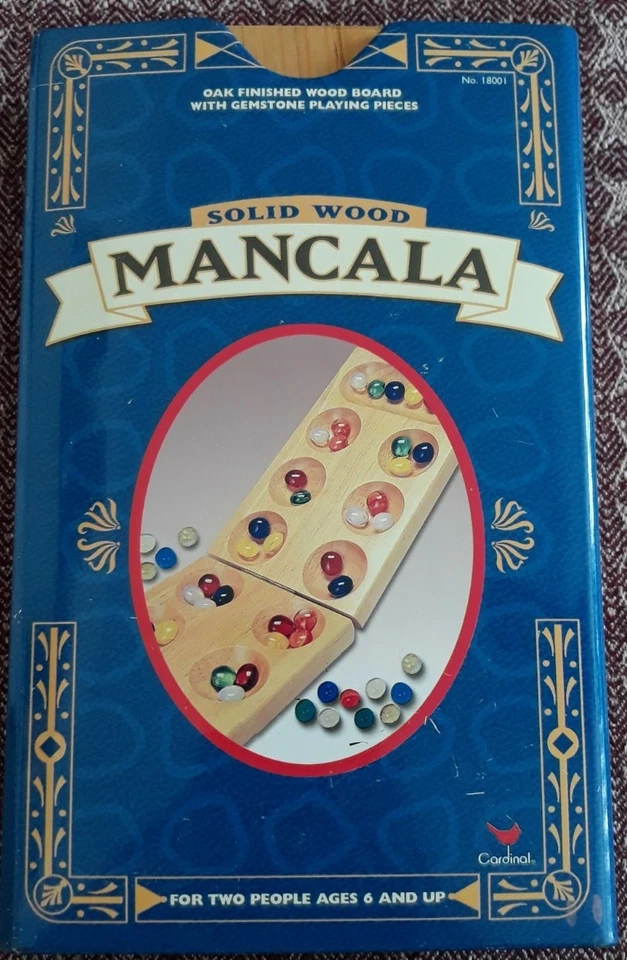 1999 Cardinal Mancala Folding Wood Game Board Complete With Tin Box AS SHOWN  - Image 2 of 4
