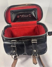 Vintage Kam-ra Bag 891 Black Leather Camera Bag USA Red Interior 1950s 60s