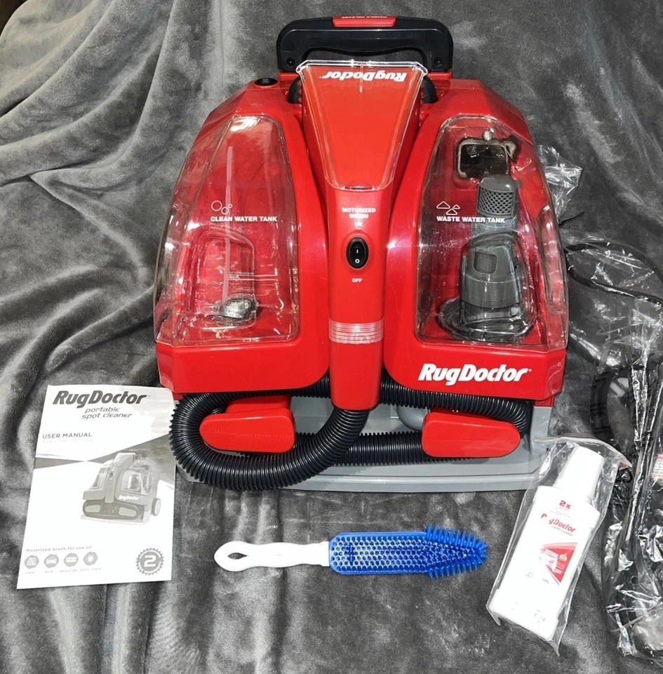 Alfombra DoctorPortable Rodante Tapicería Alfombra Limpiador de Manchas, Rojo - PROBADO, NUEVO #93303 Foto 2 de 4