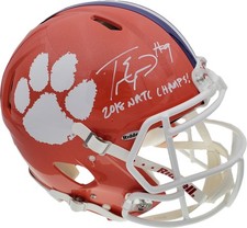 Travis Etienne Auto Clemson Tigers Orange Full Size Auth Helmet 2018 Champ BAS