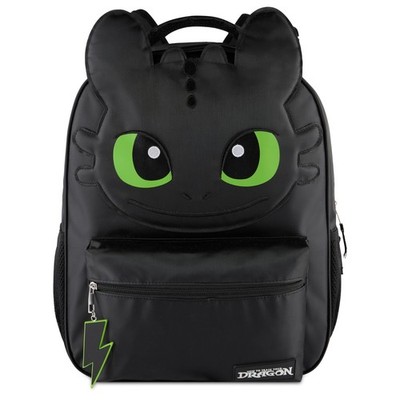How to Train Your Dragon Toothless Backpack, Black 16 Inch School Bag with 3D...