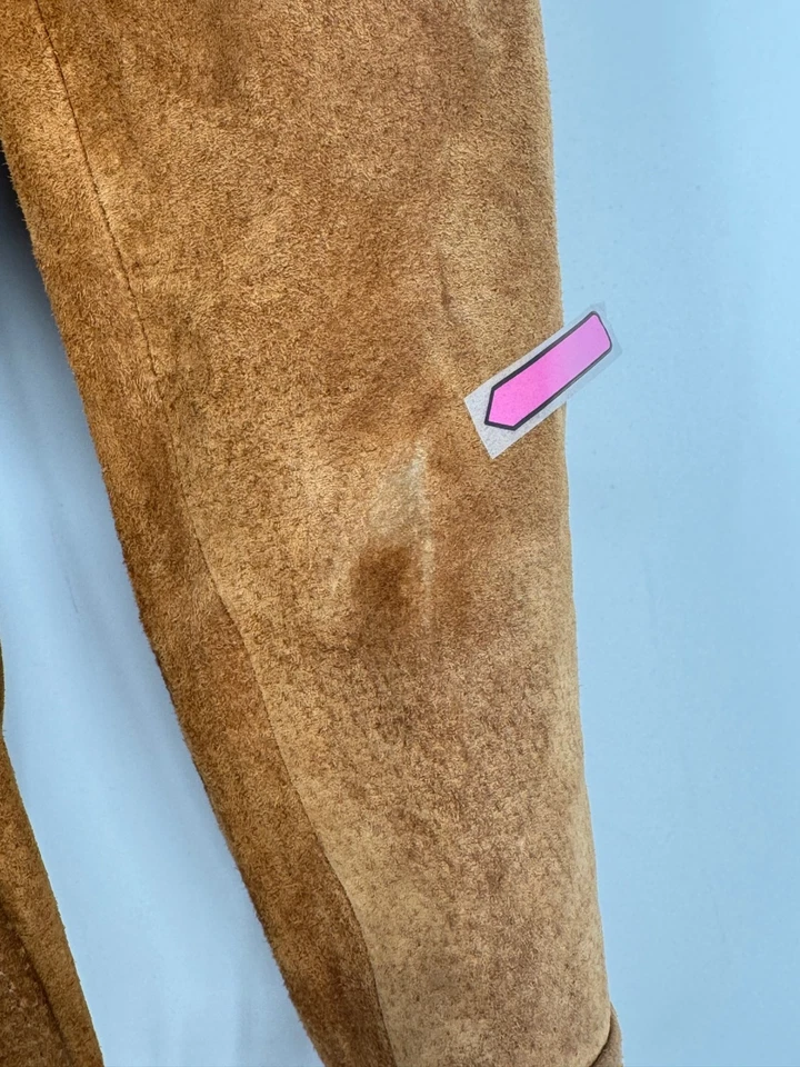 Chaqueta Jet Set of California Marrón Gamuza Flecos 8 Cremallera Completa Cordón Cintura Foto 4 de 4