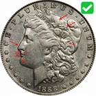1888-O Morgan Silver Dollar VAM4 “Hot Lips” Variety Strong Doubled Lip XF Detail