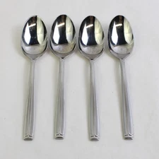 Set of 4 Mikasa Meridian Satin Stainless Steel Oval Soup 7.5" Spoons